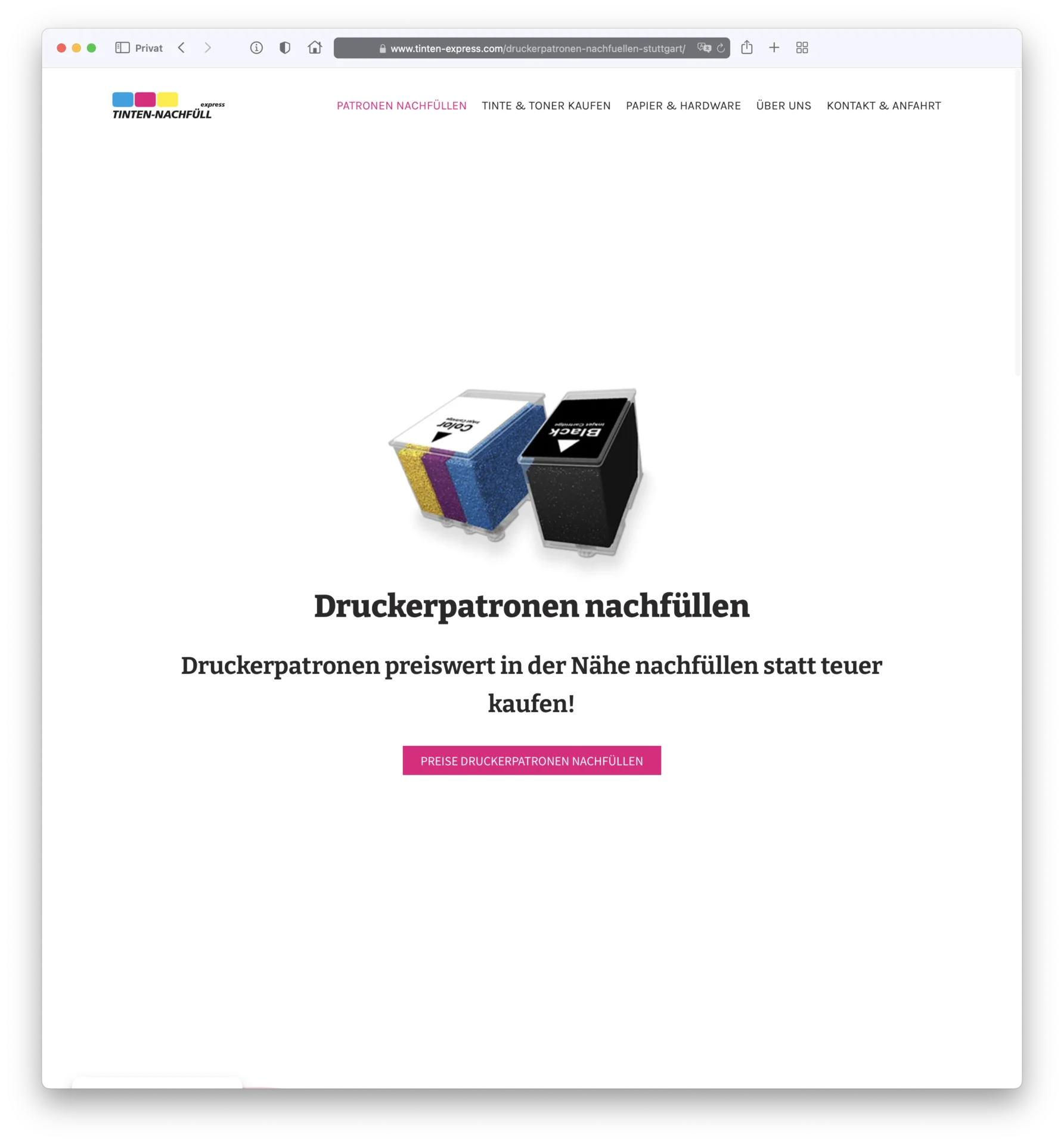 Webdesign der Dienstleistungen