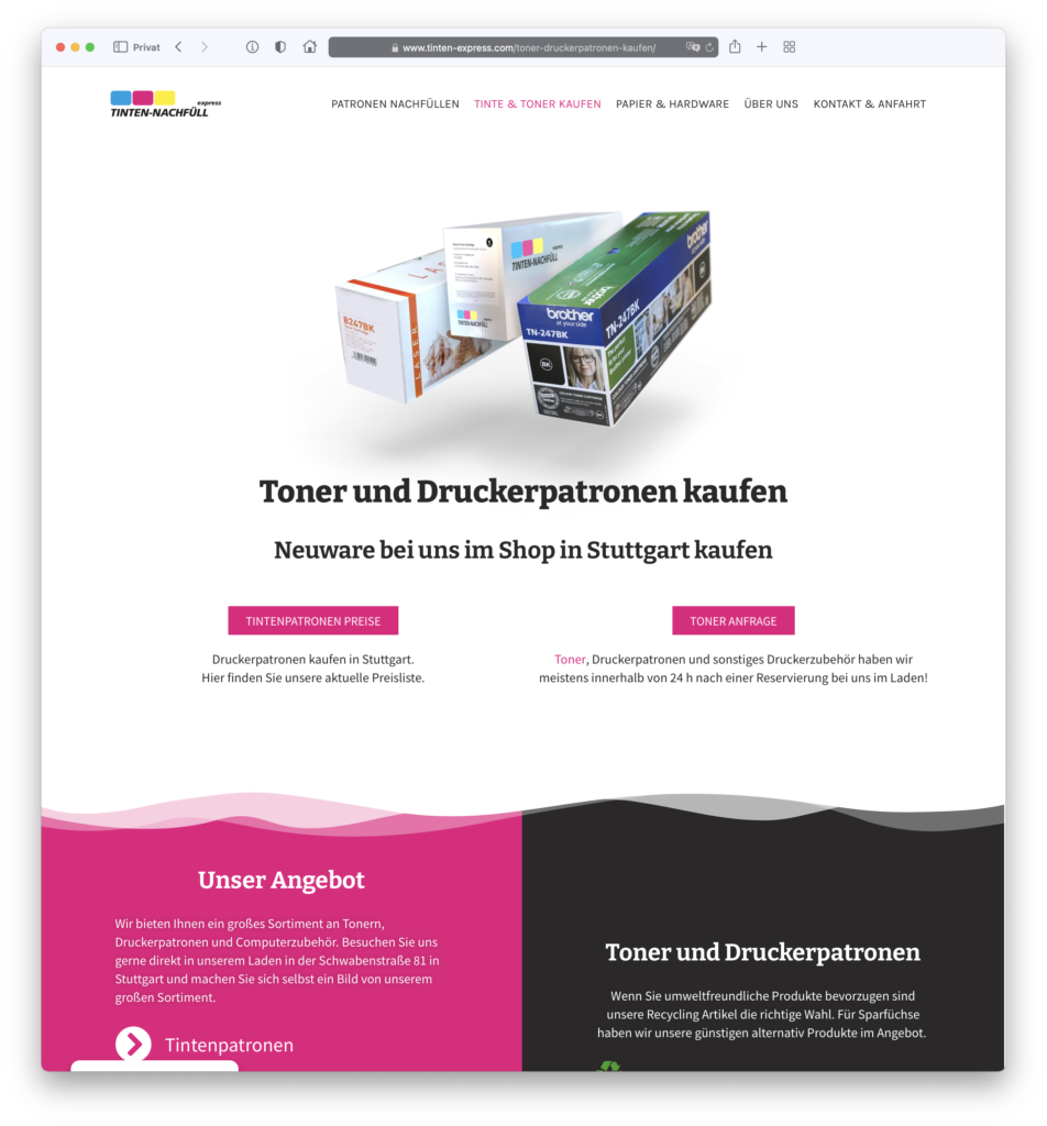 Grafikdesign Paketdesign auf der Website