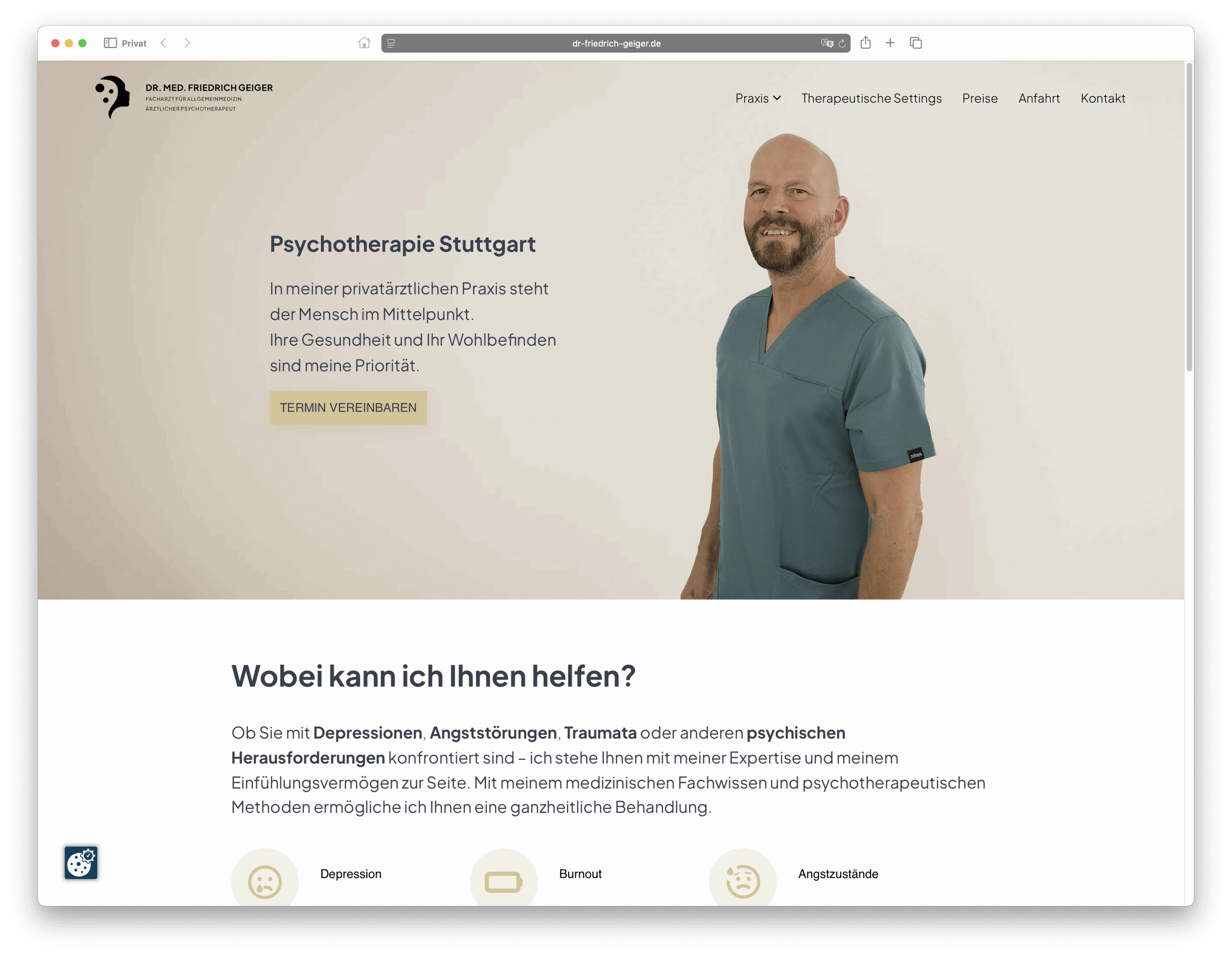 Homepage von Dr. Friedrich Geiger Ärztlicher Psychotherapeut in Stuttgart-Weilimdorf